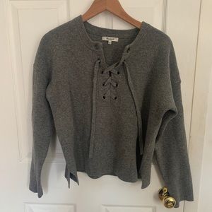 Gray Madewell Tie Sweater